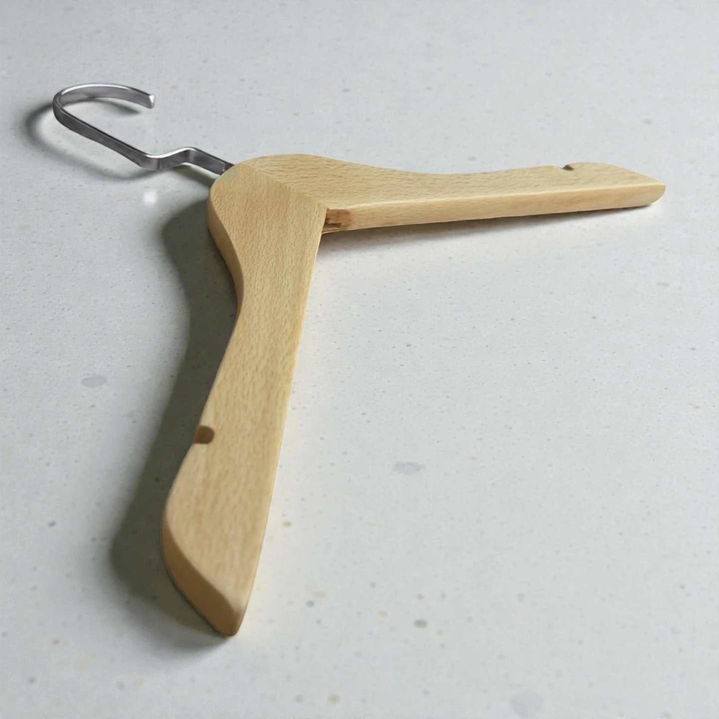 Naturel Ahşap Çocuk ve Bebek Elbise Askısı Amerikan Kanca