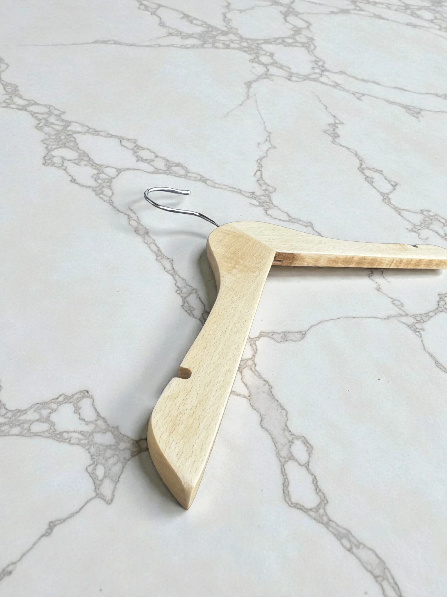 Naturel Ahşap Çocuk Ve Bebek Elbise-Pantolon Askısı Standart Kanca