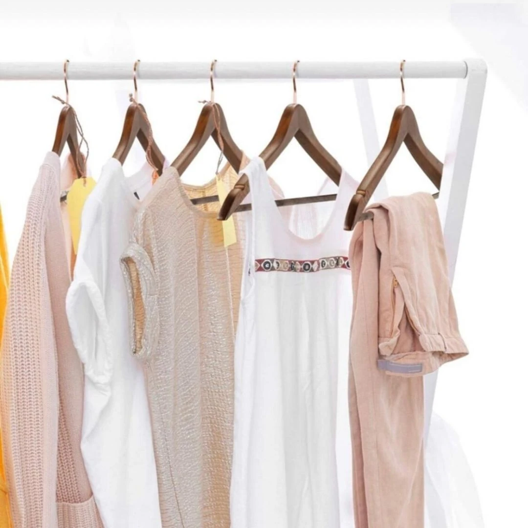 Ceviz Ahşap Gold Kancalı Elbise Pantolon Askısı