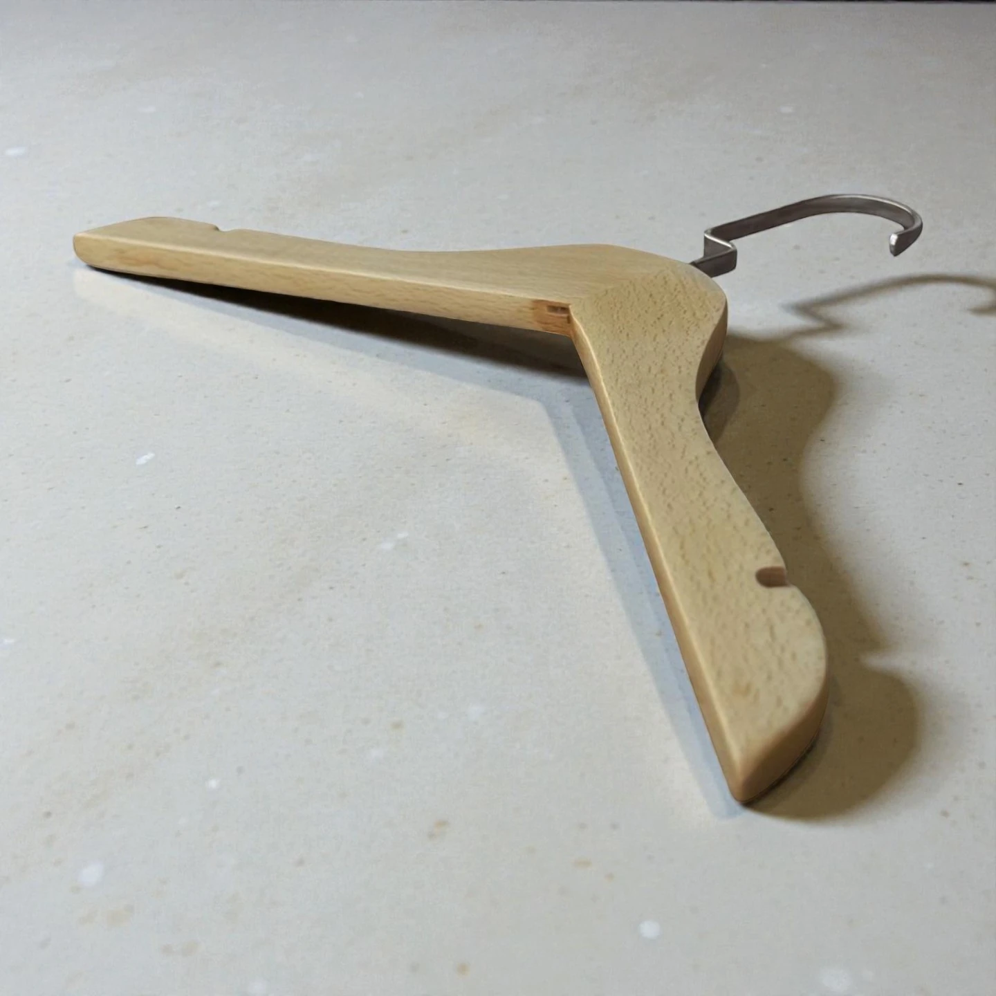 Naturel Ahşap Çocuk ve Bebek Elbise Askısı Amerikan Kanca