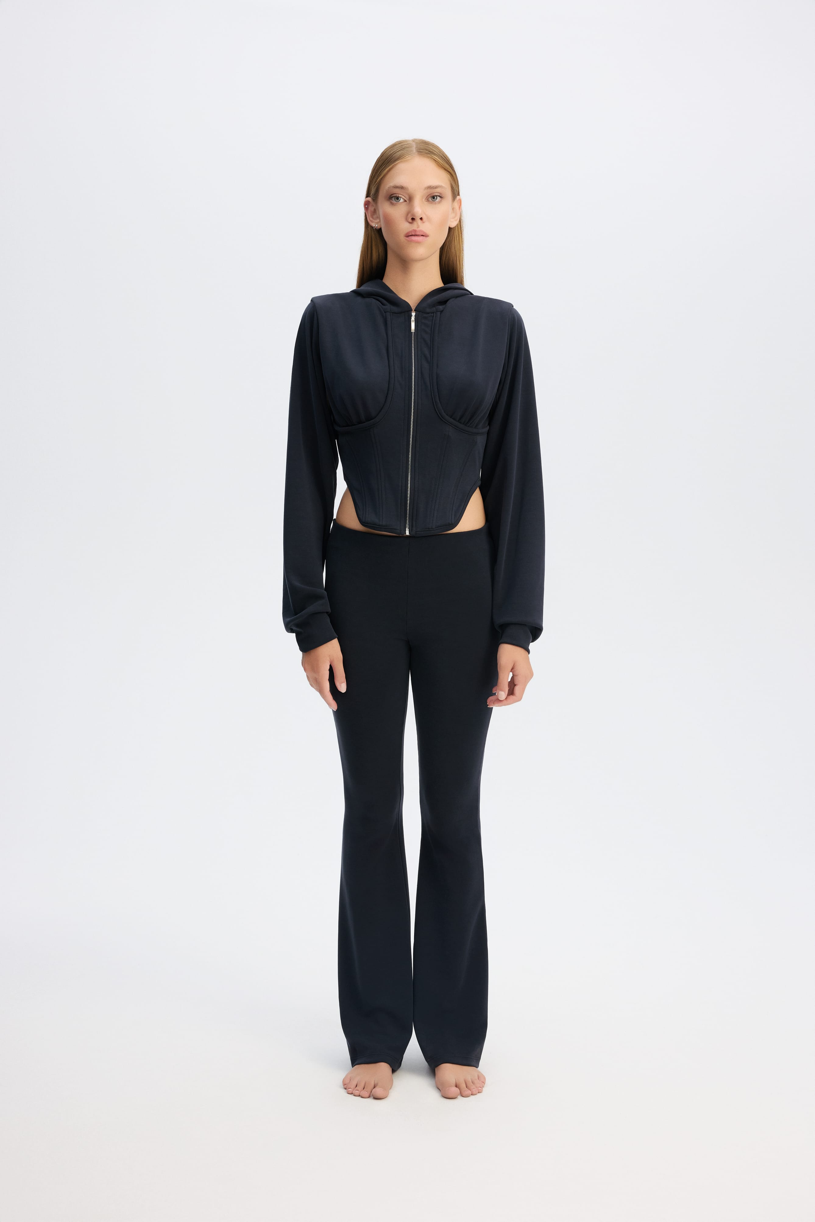 London Corset Hoodie - Black