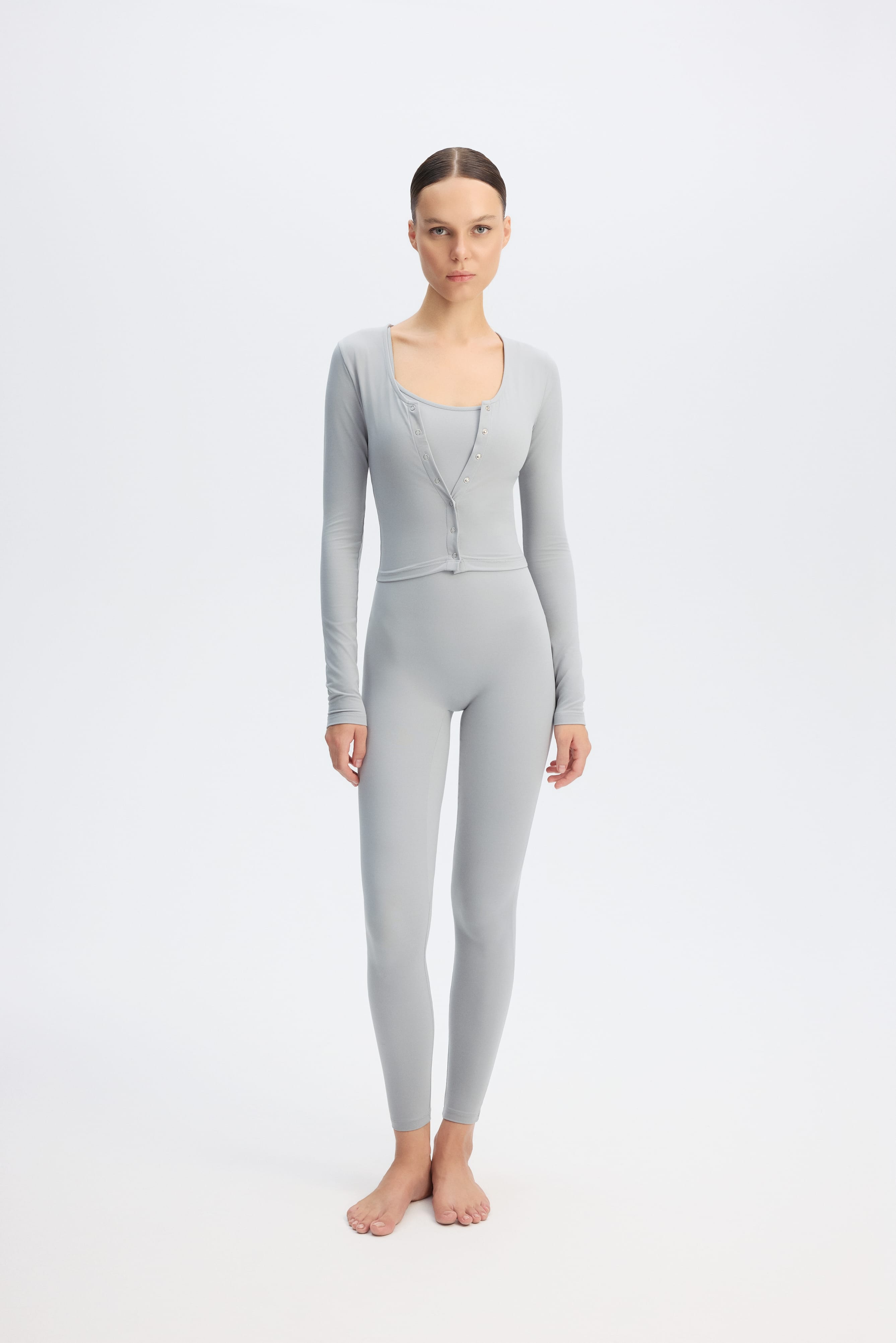 Skin Cardigan Top - Grey