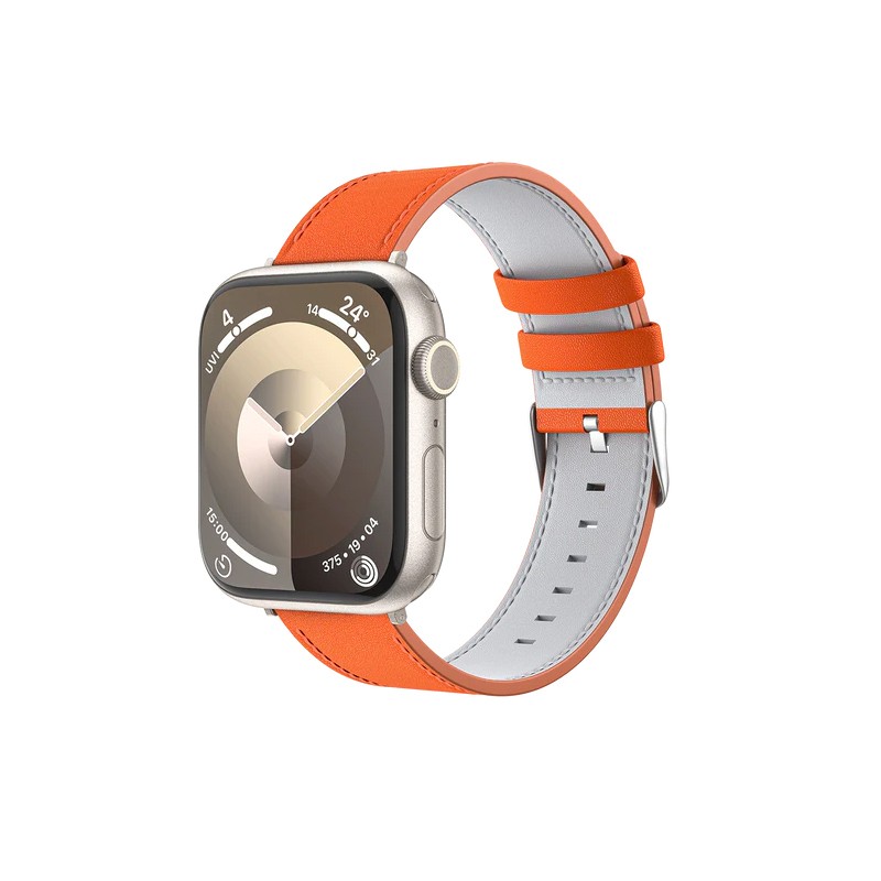 Apple Watch 7 45mm Benks Vintage Genuine Leather Serisi Deri Kordon Strap Kayış
