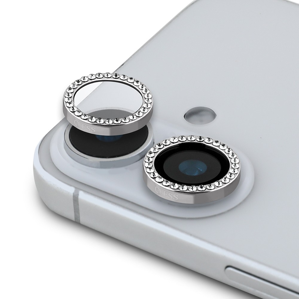 Apple iPhone 16 Guess Orjinal Lisanslı Rhinestone Taşlı Lens Koruyucu