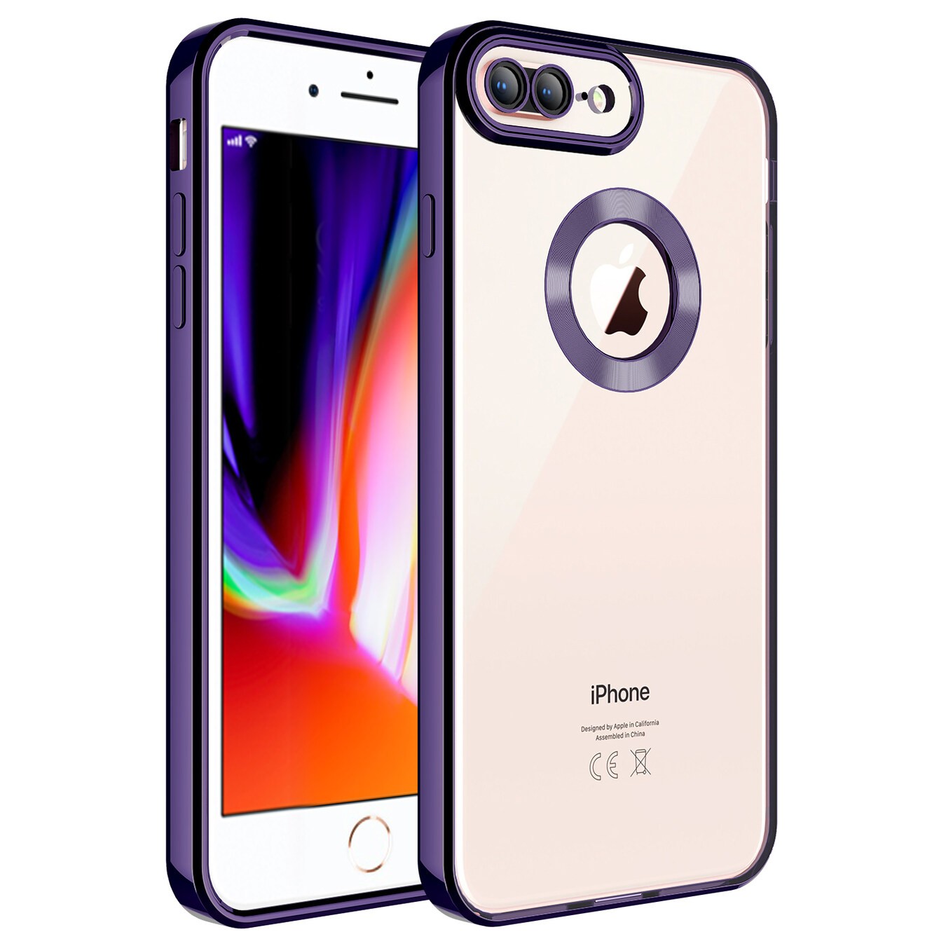 Apple iPhone 7 Plus Kılıf Kamera Korumalı Logo Gösteren Zore Omega Kapak