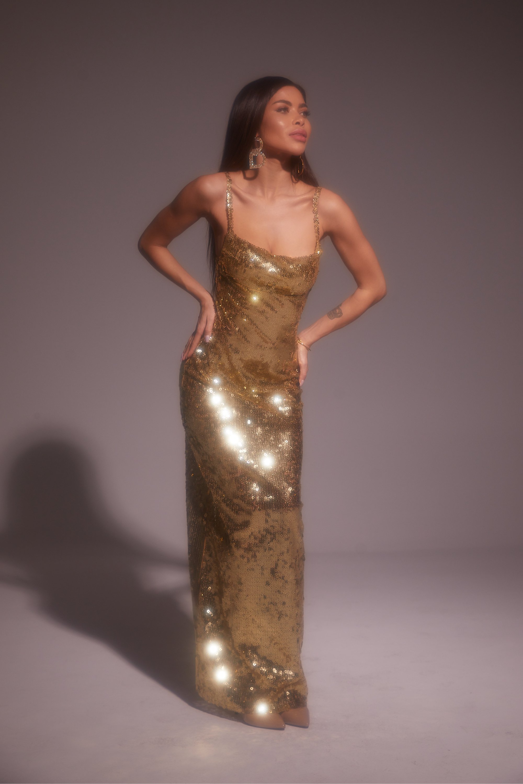 Gold detail dress