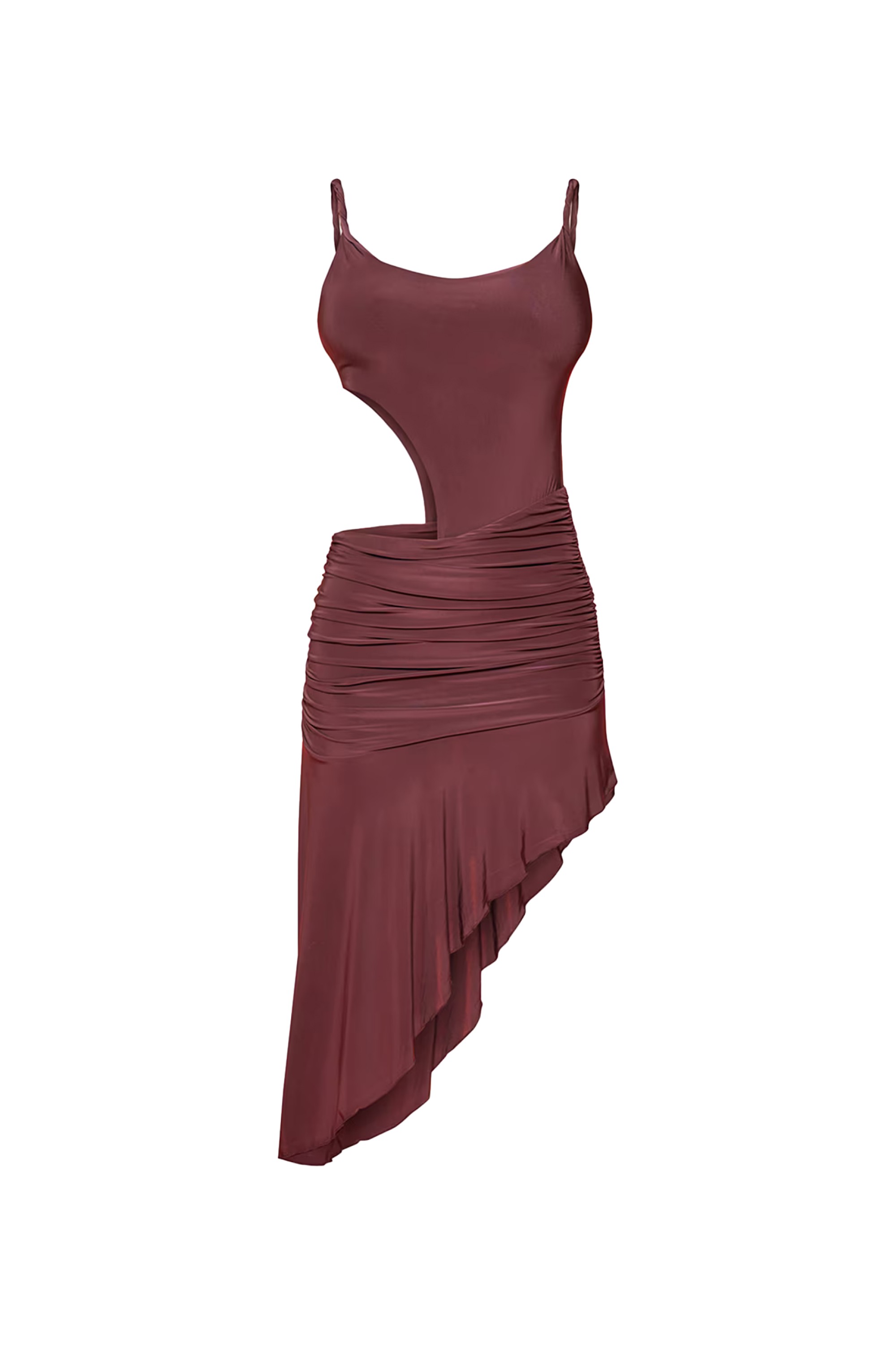 Brown Drape Detailed Dress