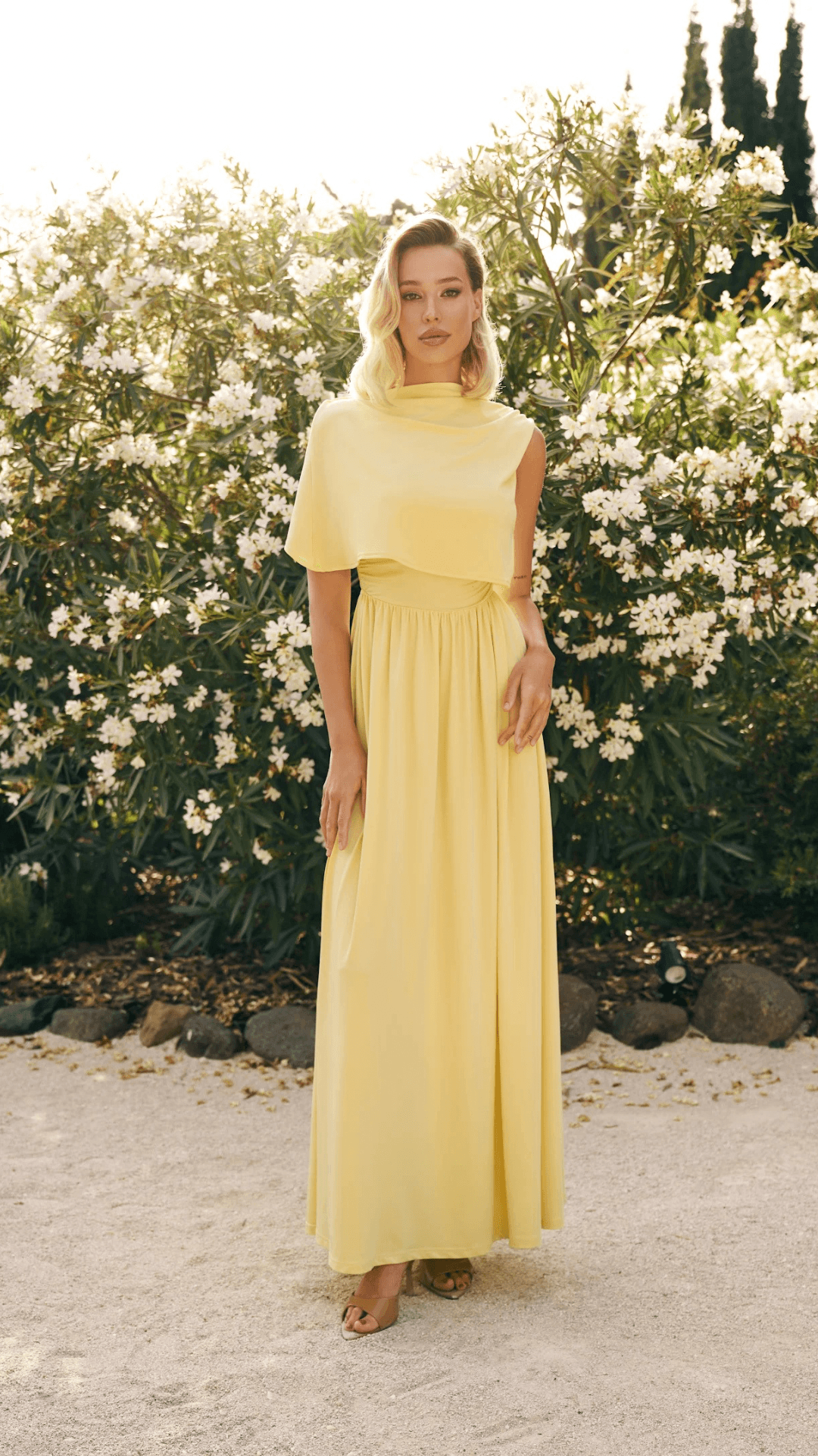 Yellow Silk Long Dress