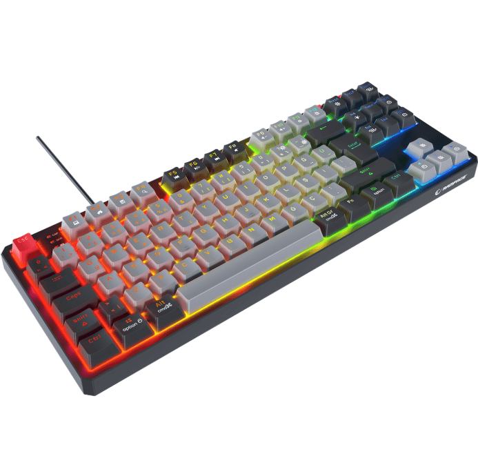 Rampage YORU TKL Siyah/Gri Type-C Bağlantılı OUTEMU Red Swich Q Mekanik Gaming Oyuncu Klavye RGB