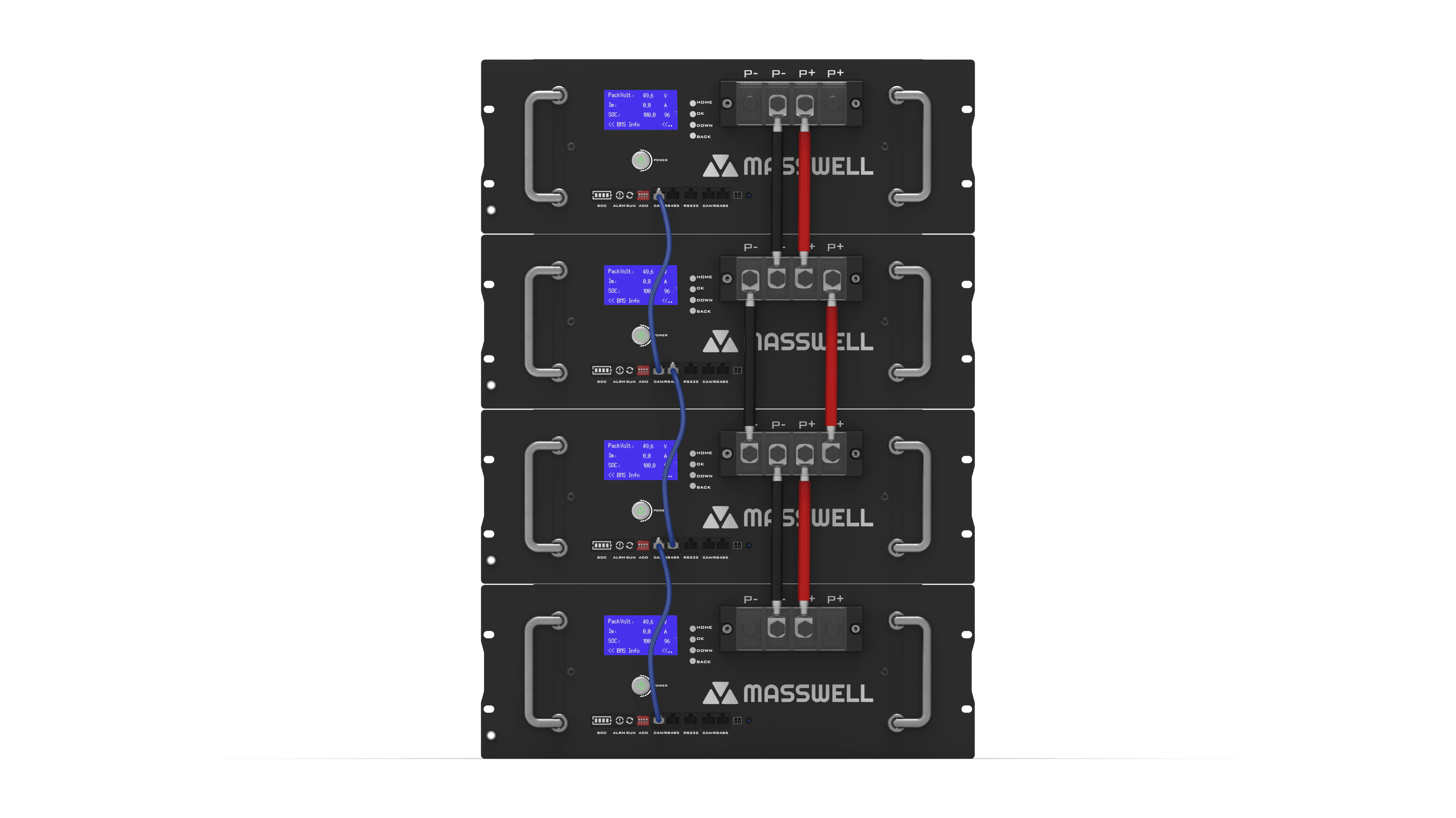 51.2V/5.1kWh Lityum Demir Fosfat Batarya Masswell RS4805F 