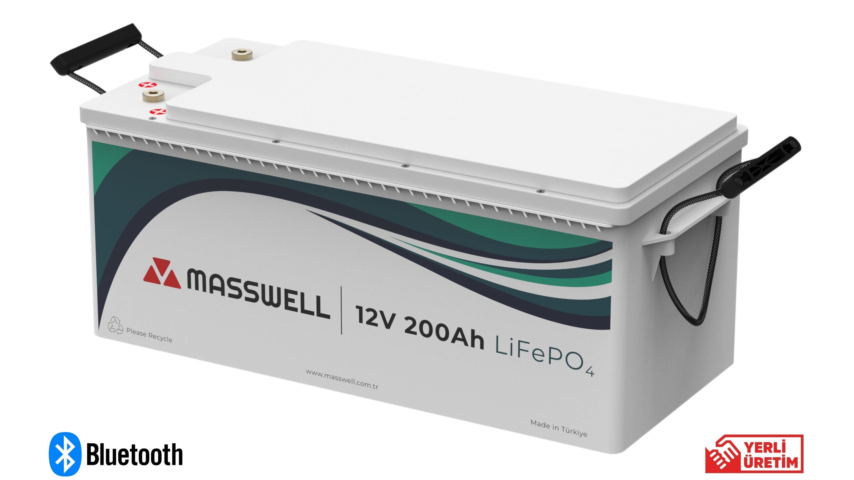 12V 200Ah Lityum Demir Fosfat Batarya Masswell CB12200