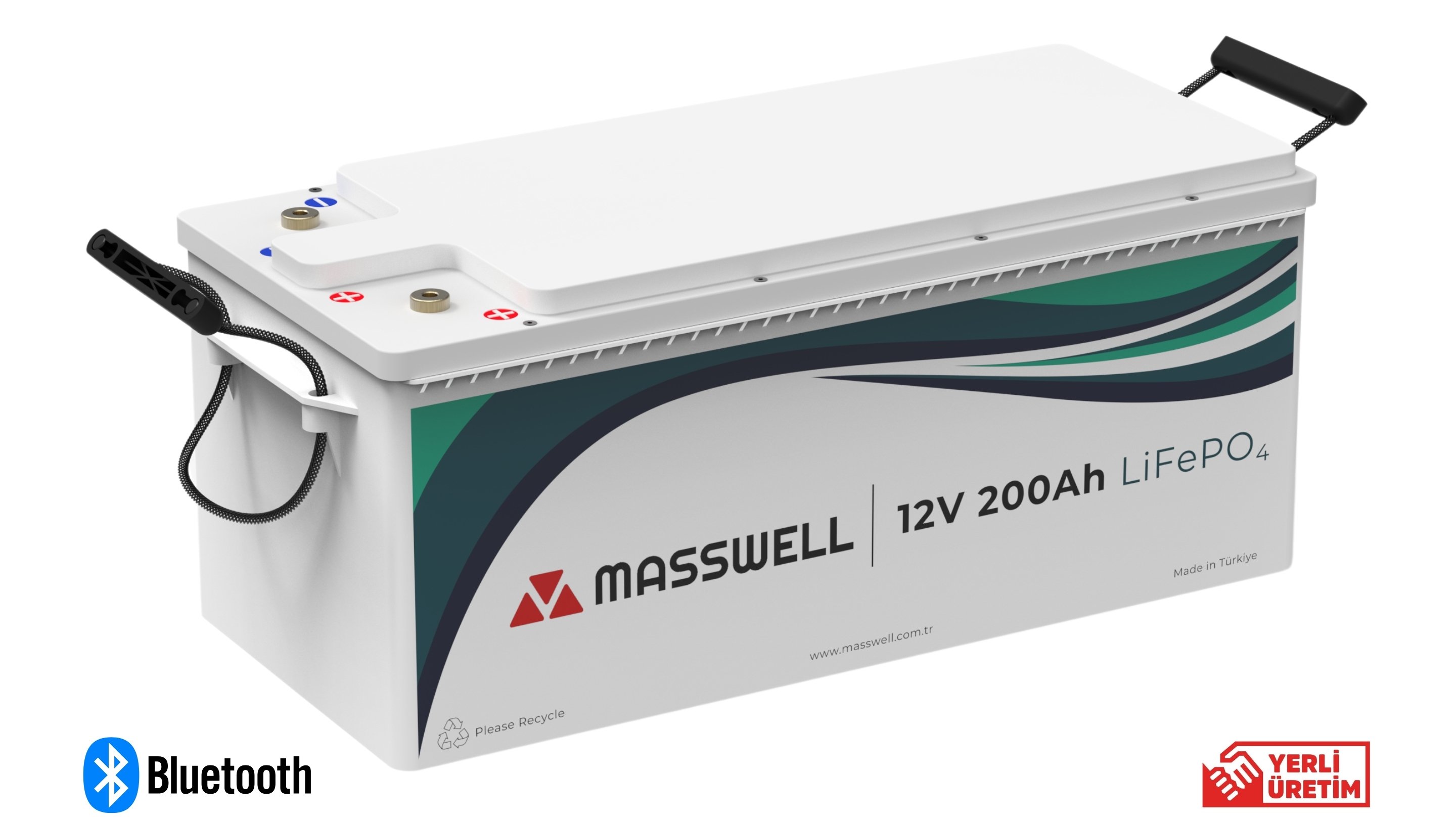 12V 200Ah Lityum Demir Fosfat Batarya Masswell CB12200