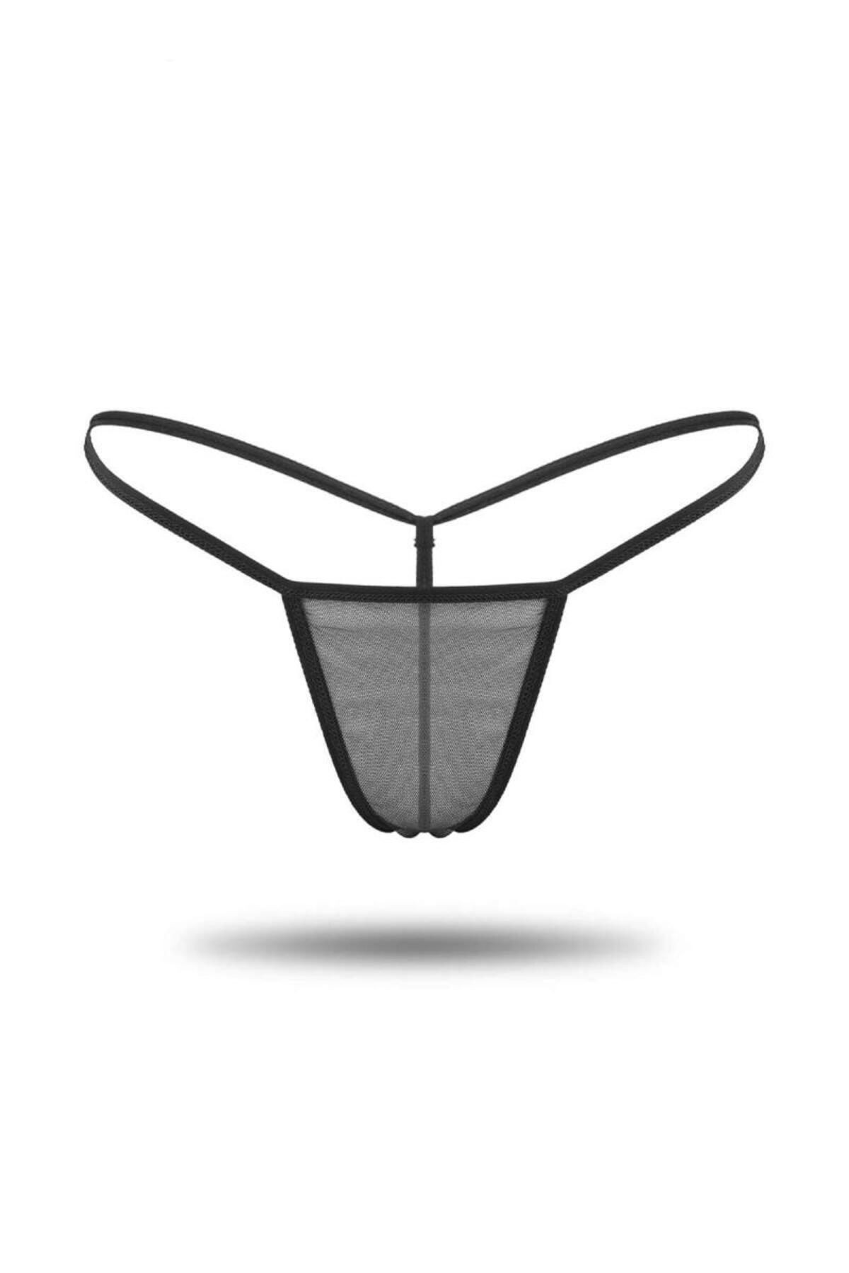 Fantezi Tül Tanga Külot Siyah S / M / L / XL