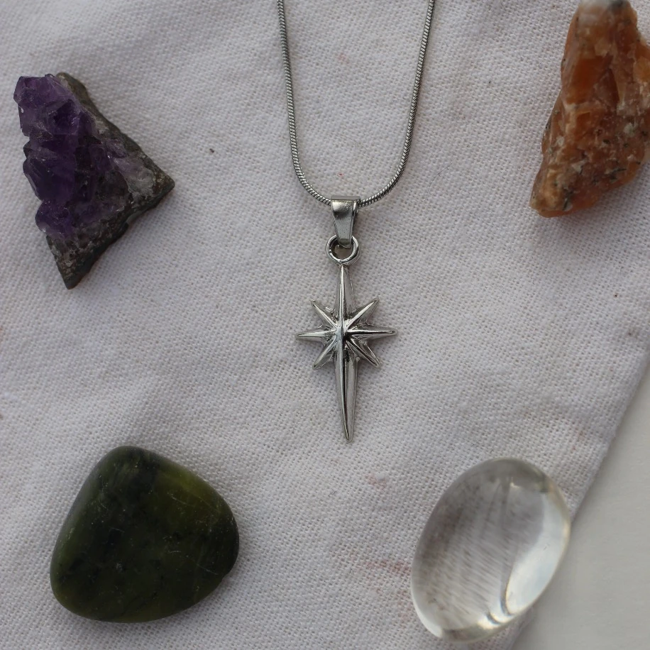 Minimal Zarif Kutup Yıldızı Çelik Zincir Kolye, Sevgiliye Hediye