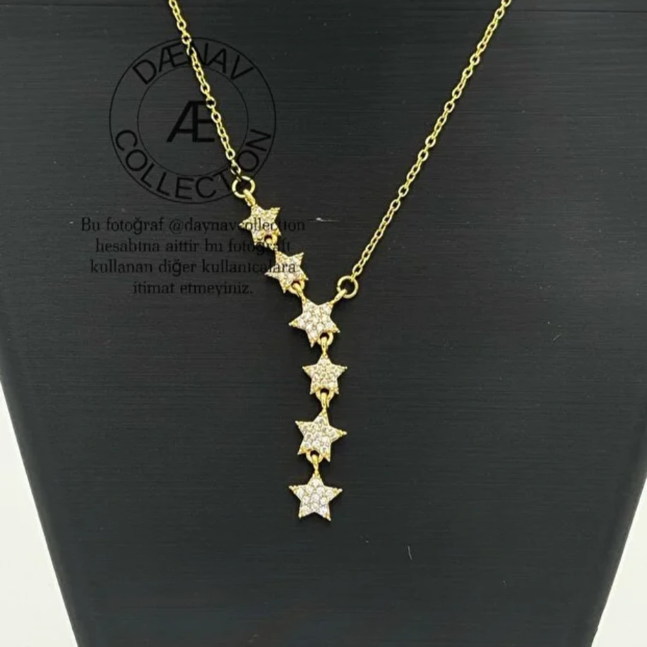 Taşlı Yıldız Y Kolye