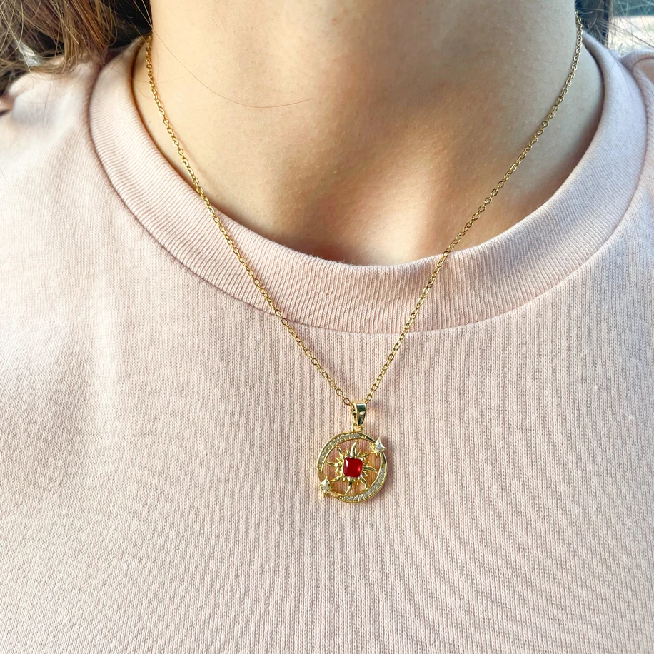 Winx Güneş Perisi Stella Kolye, Çelik Güneş Kolye