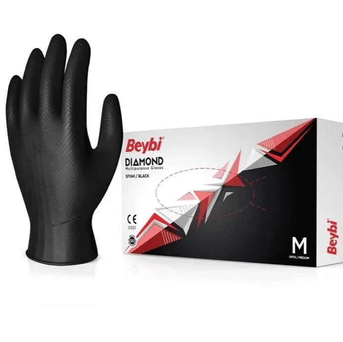 Diamond Black Nitrile Gloves - Box of 100 image