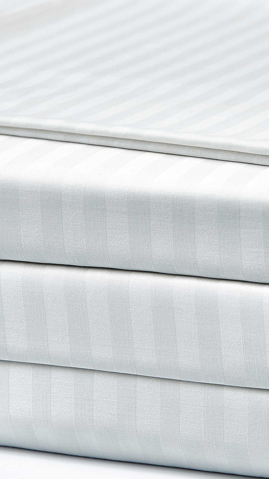 Duvet Cover Set, Single Striped Satin – 100% Cotton