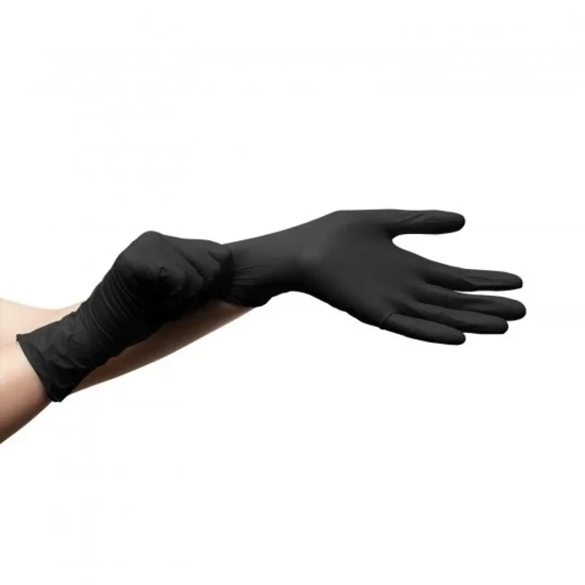 Powder-Free Black Nitrile Examination Gloves - Box of 100