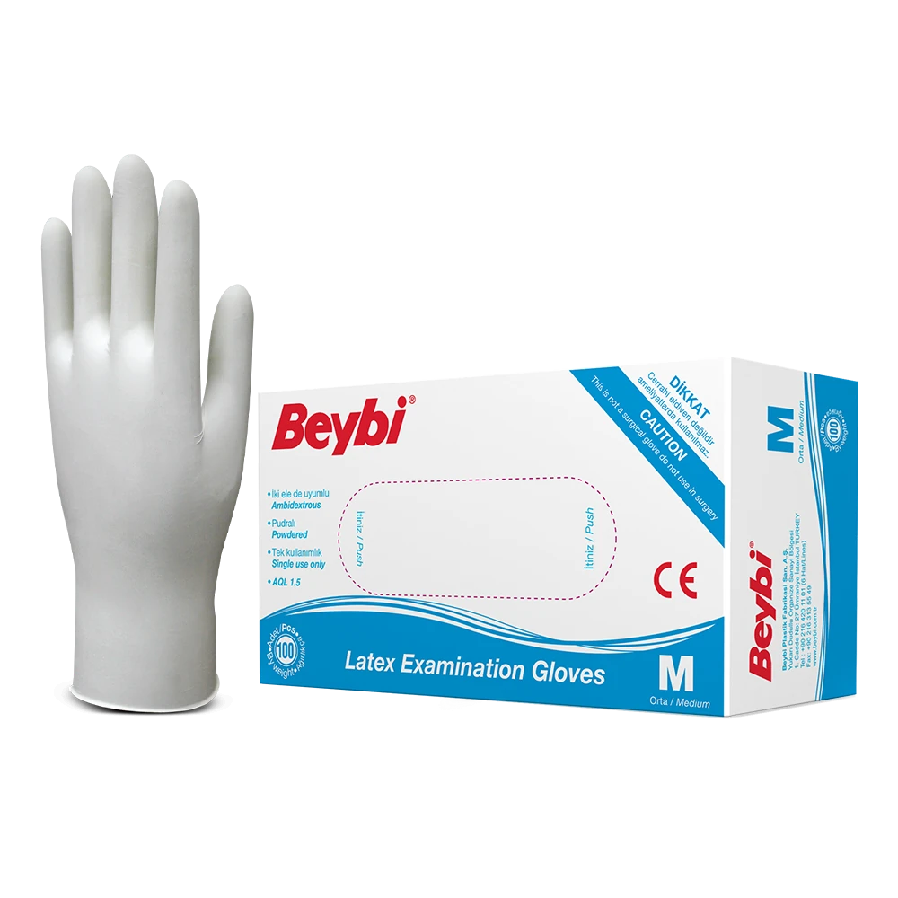 Powdered Latex Examination Gloves - Box of 100 image