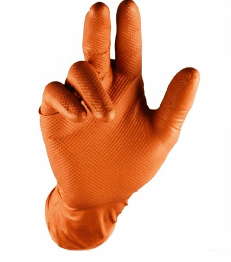 Diamond Orange Nitrile Gloves - Box of 100