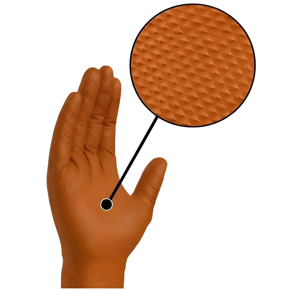 Diamond Orange Nitrile Gloves - Box of 100