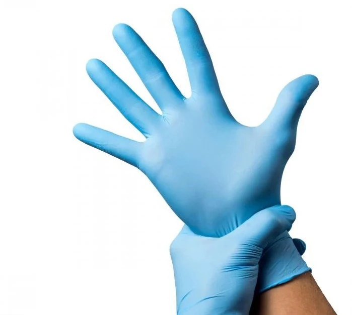 Powder-Free Blue Nitrile Examination Gloves - Box of 100