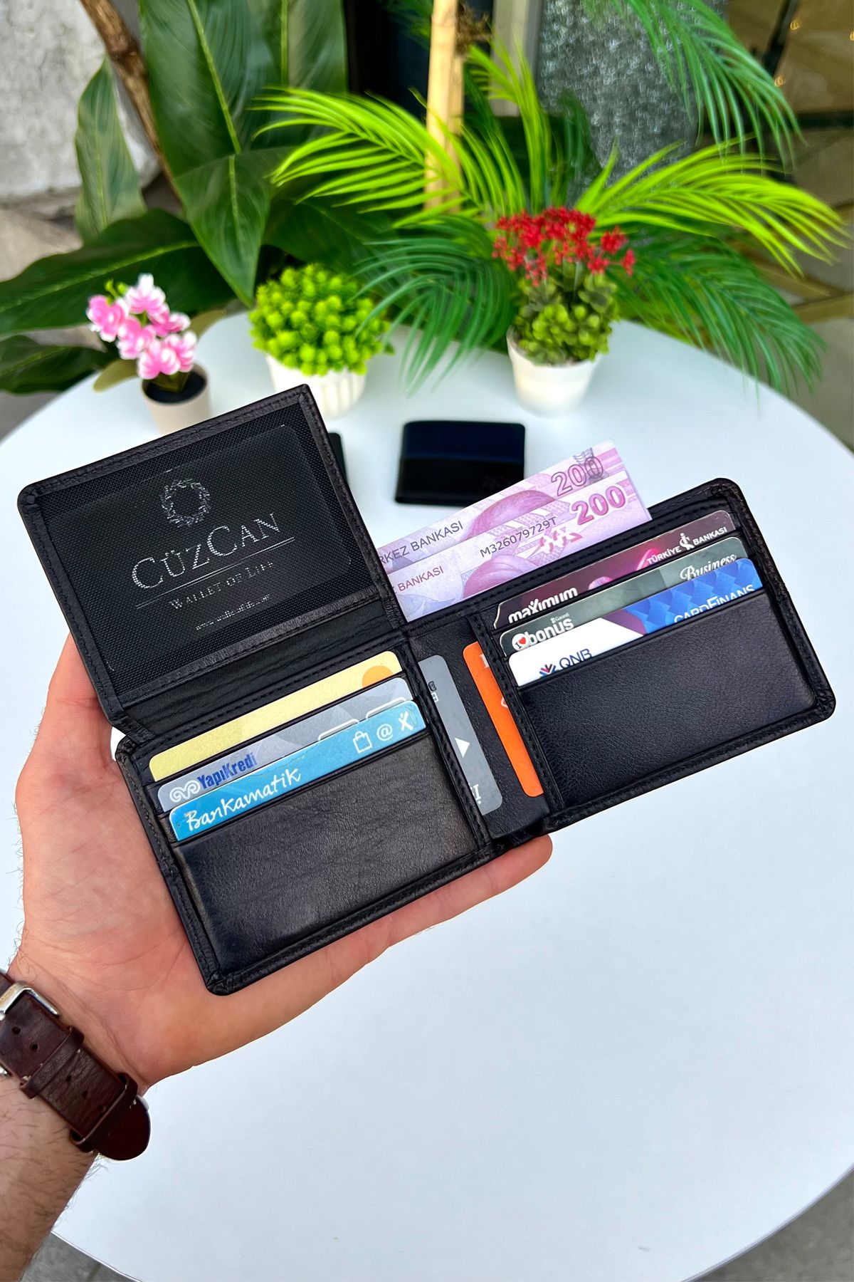 Frankfurt Hakiki Deri Spor Model Erkek Cüzdan  - siyah-lacivert