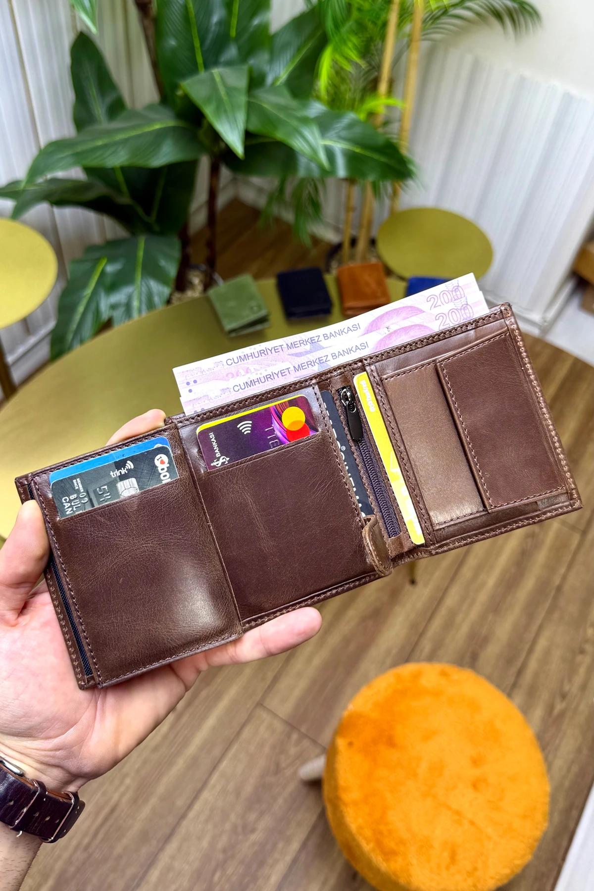 Florida Hakiki Deri Erkek Cüzdan ( UFAK VE KİBAR) - kahverengi