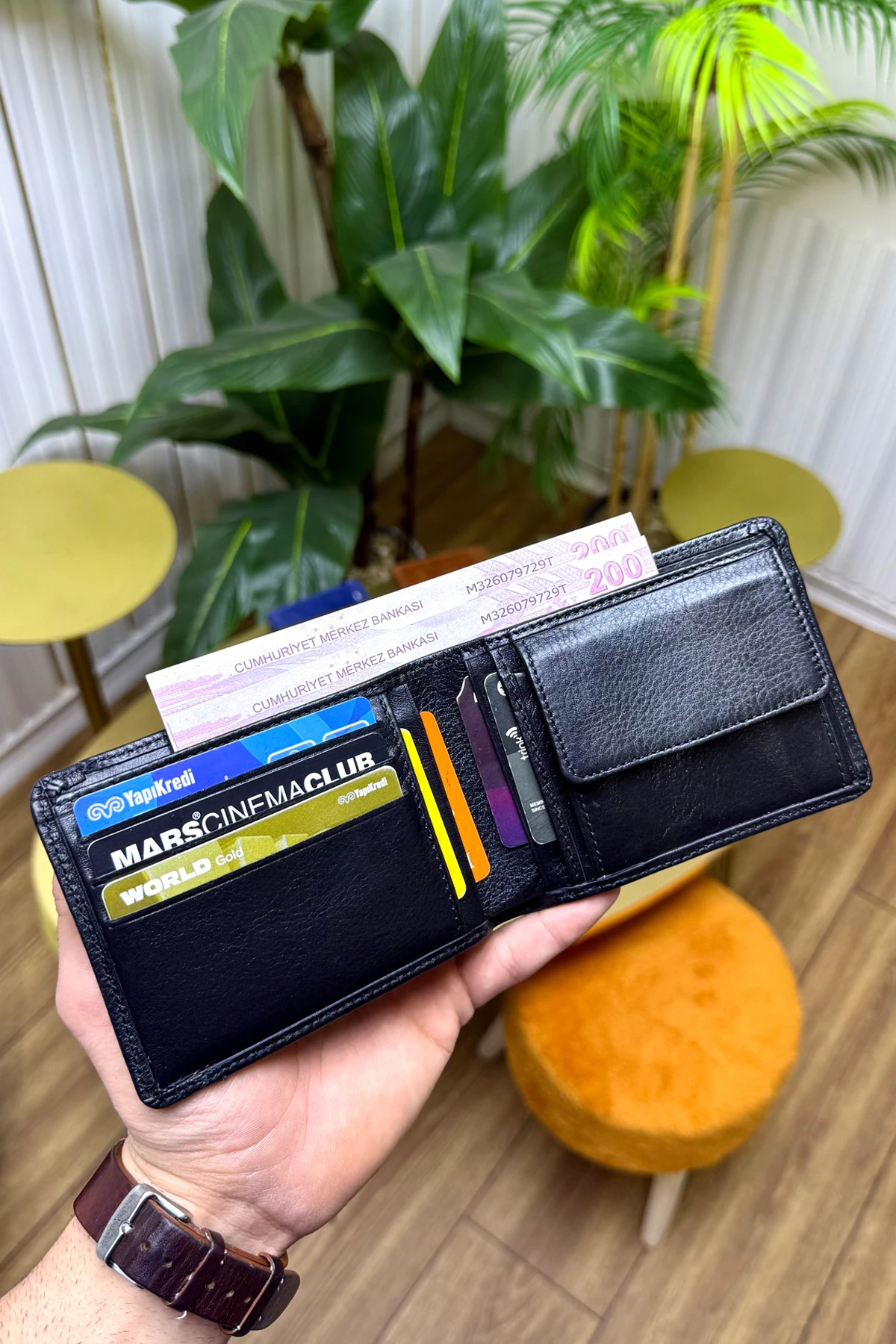 M.UTD Siyah Hakiki Deri Kartlık Hediyeli Cüzdan