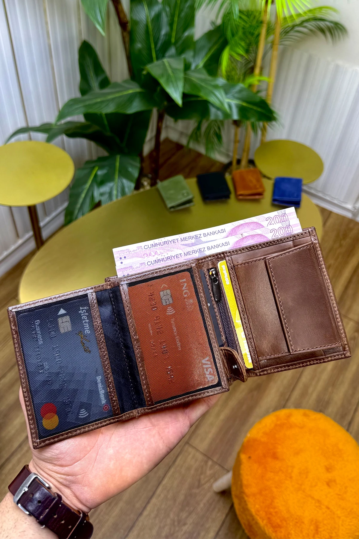 Florida Hakiki Deri Erkek Cüzdan ( UFAK VE KİBAR) - kahverengi