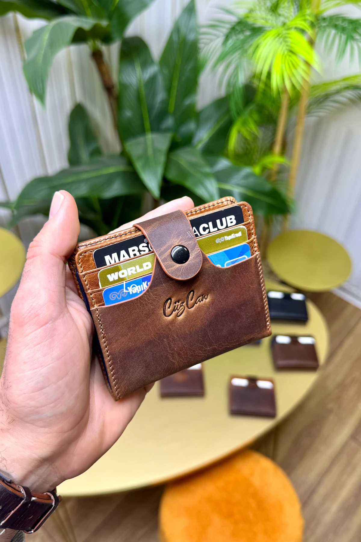 Enra Hakiki Deri Kartlık Cüzdan Kİbar Şık ve Kullanışlı - eskitme taba