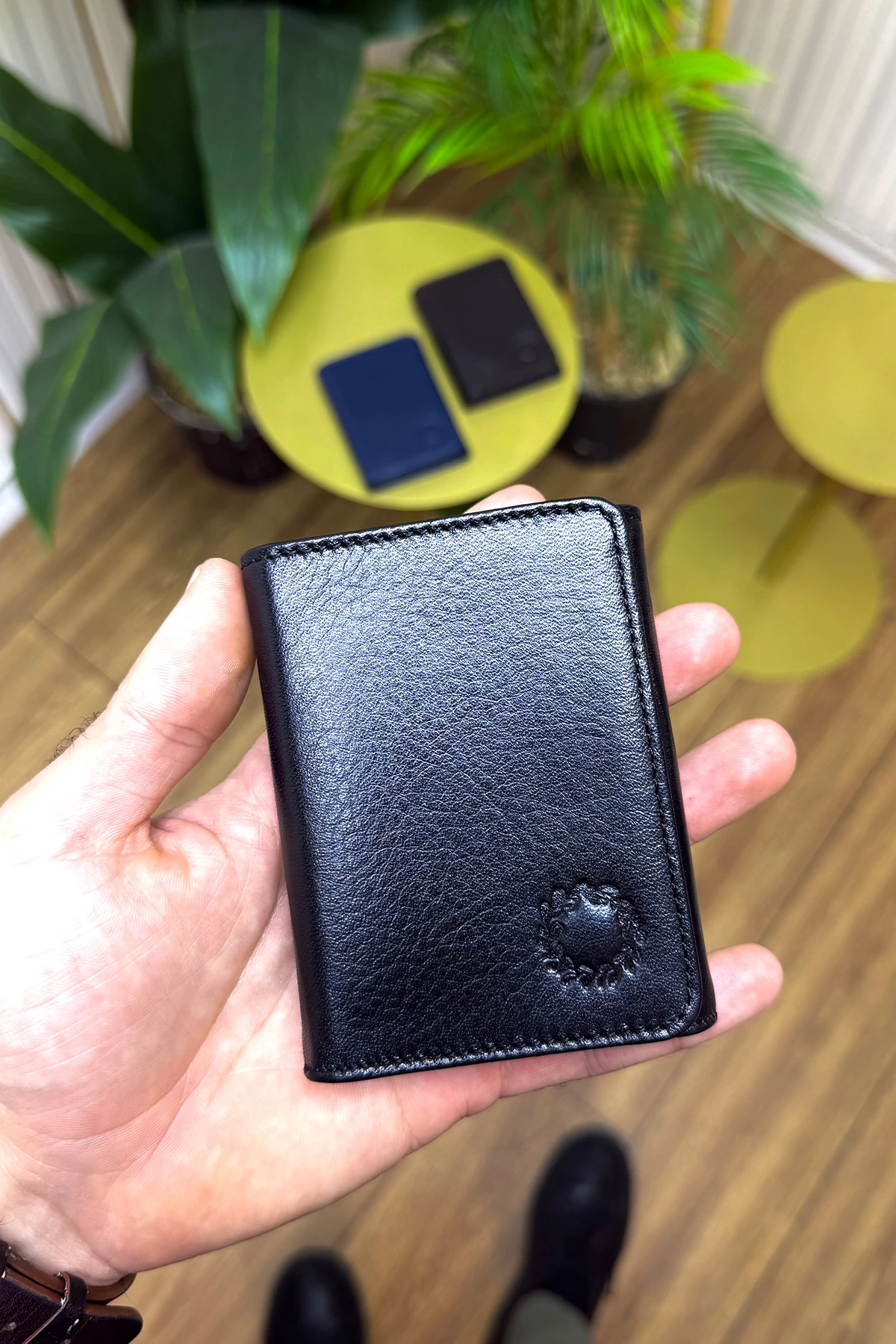 Roco Hakiki Deri Mıknatıslı Erkek Cüzdan Ufak ve Kullanışlı - siyah