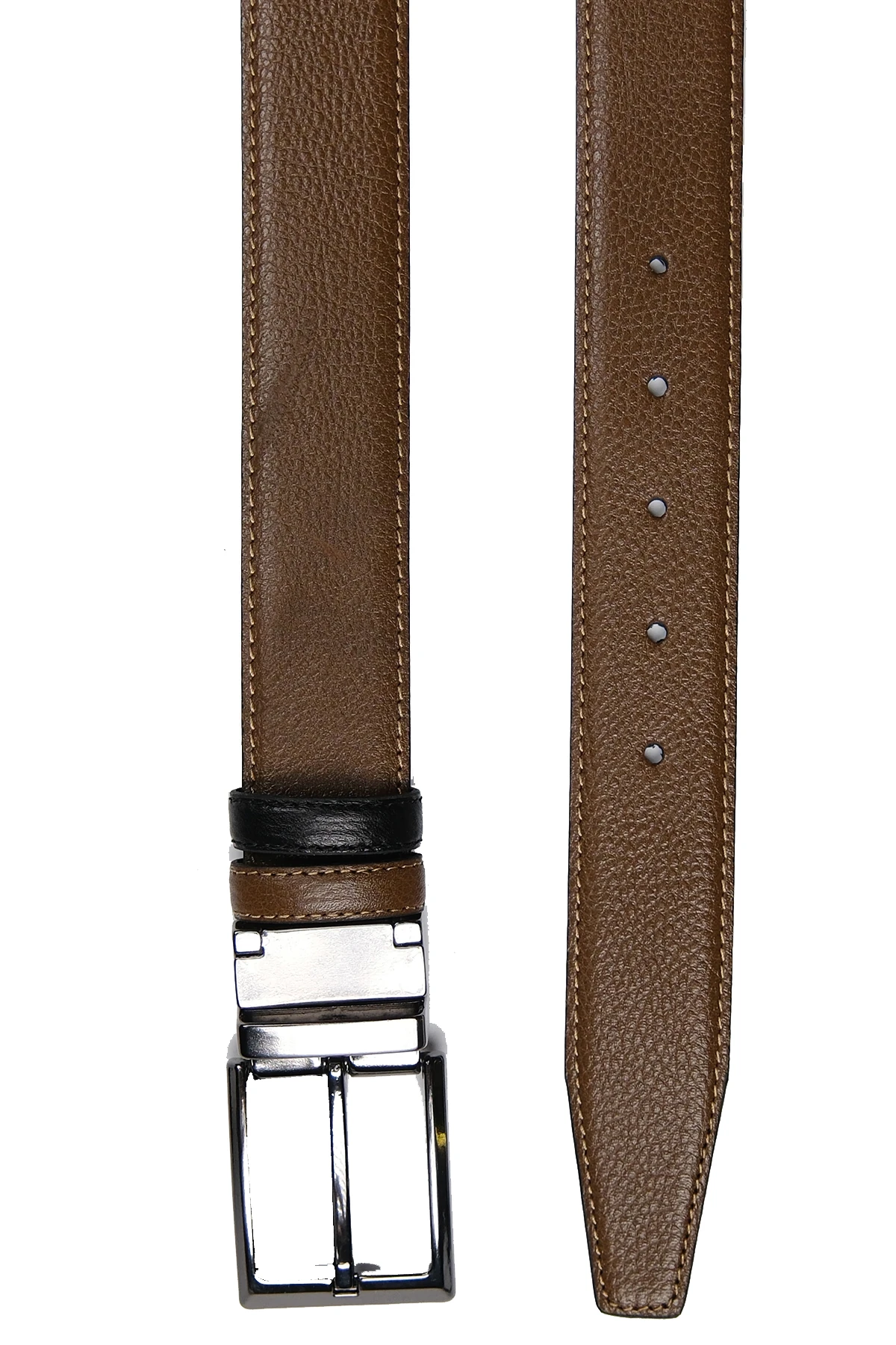 Hakiki Deri Çift Taraflı 3,5 CM Erkek Kemer - 3 Adet Siyah-Taba, Siyah-Kahve, Siyah Lacivert )