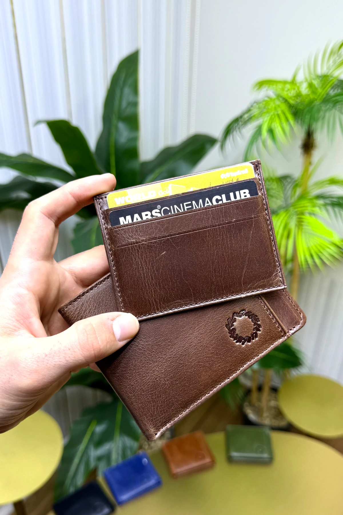 M.UTD Brown Hakiki Deri Kartlık Hediyeli Cüzdan