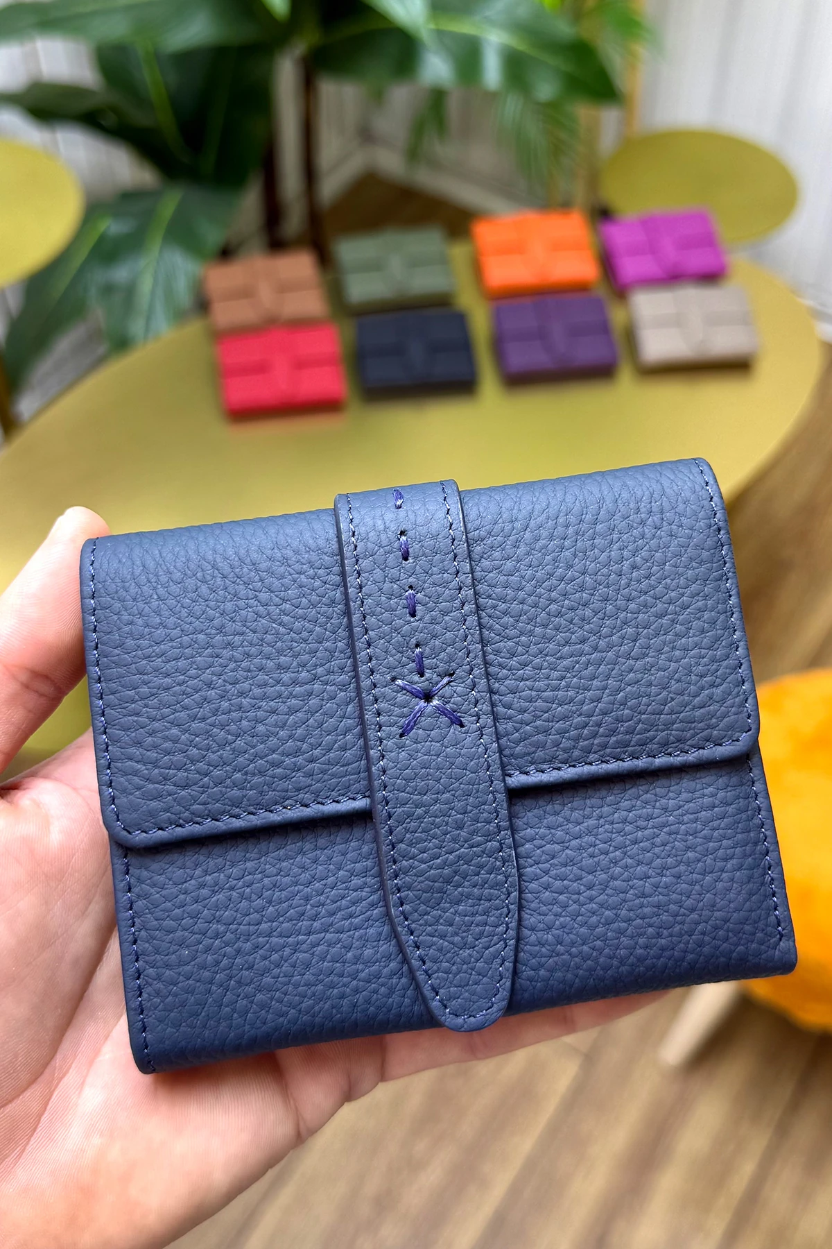 Lily Hakiki Deri Kadın Cüzdan Kibar Şık ve Kullanışlı - lacivert