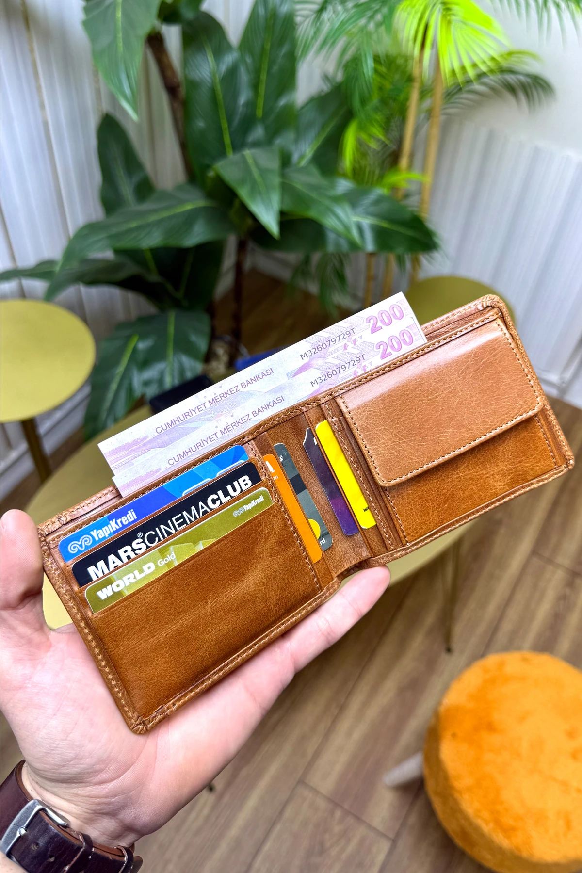 M.UTD Crazy Taba Hakiki Deri Kartlık Hediyeli Cüzdan