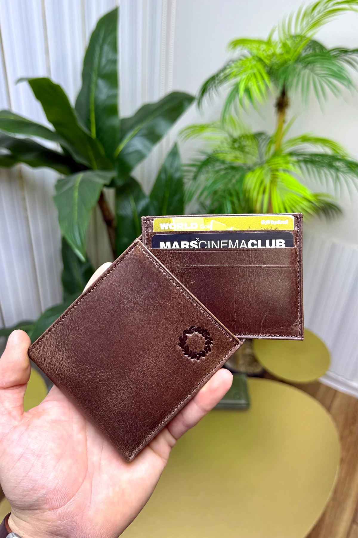 M.UTD Brown Hakiki Deri Kartlık Hediyeli Cüzdan