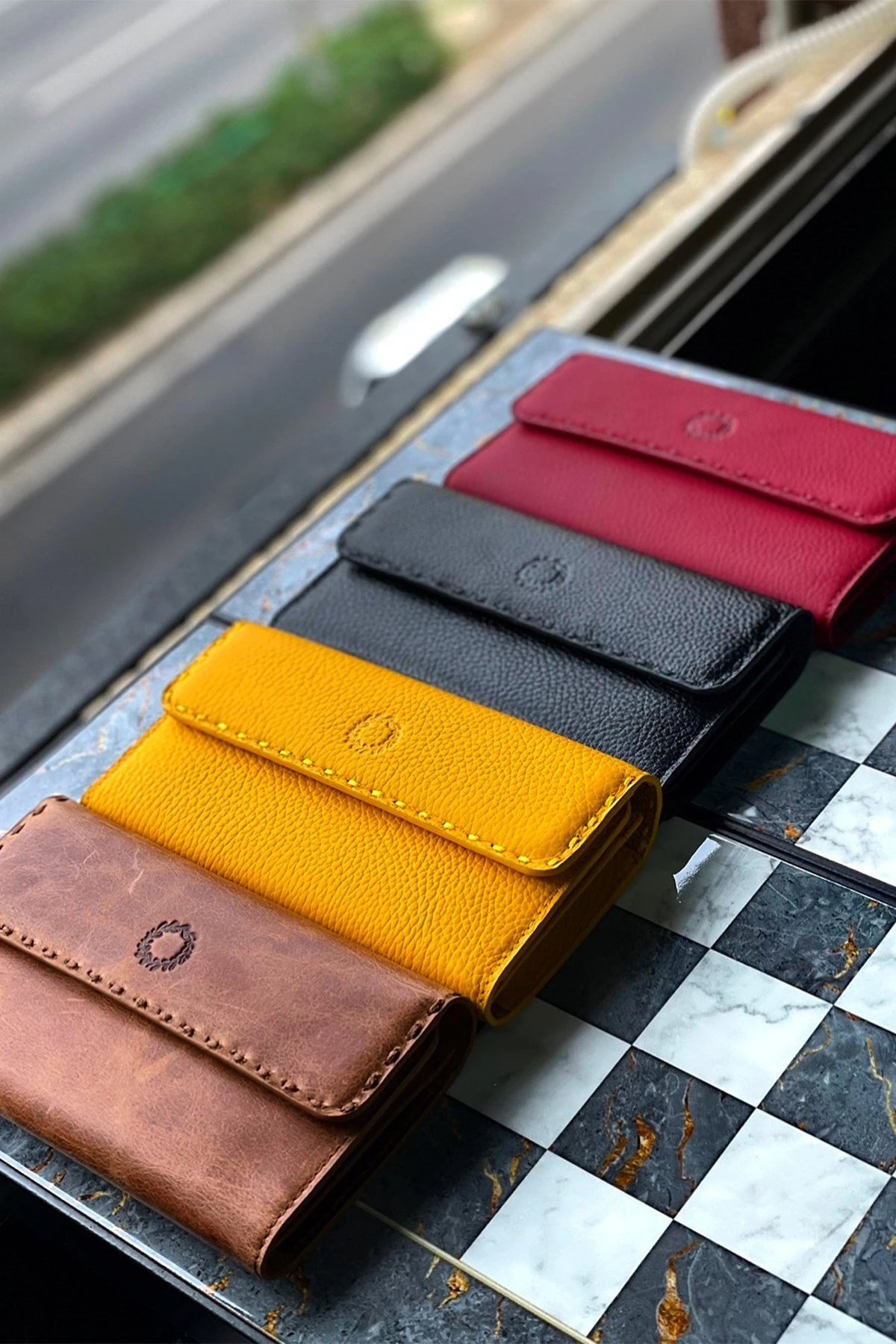 YellowLine Örgü Detaylı Hakiki Deri Kadın Cüzdan