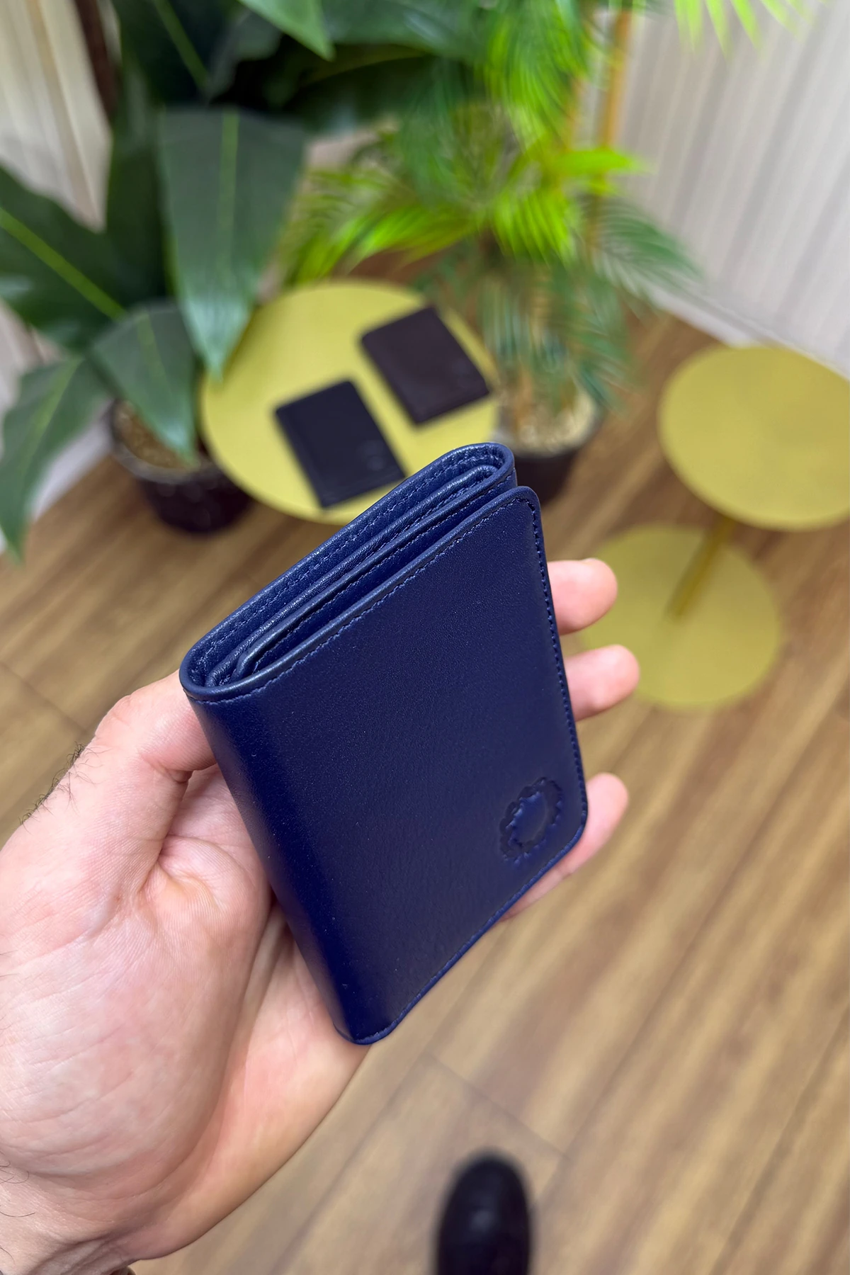 Roco Hakiki Deri Mıknatıslı Erkek Cüzdan Ufak ve Kullanışlı - lacivert