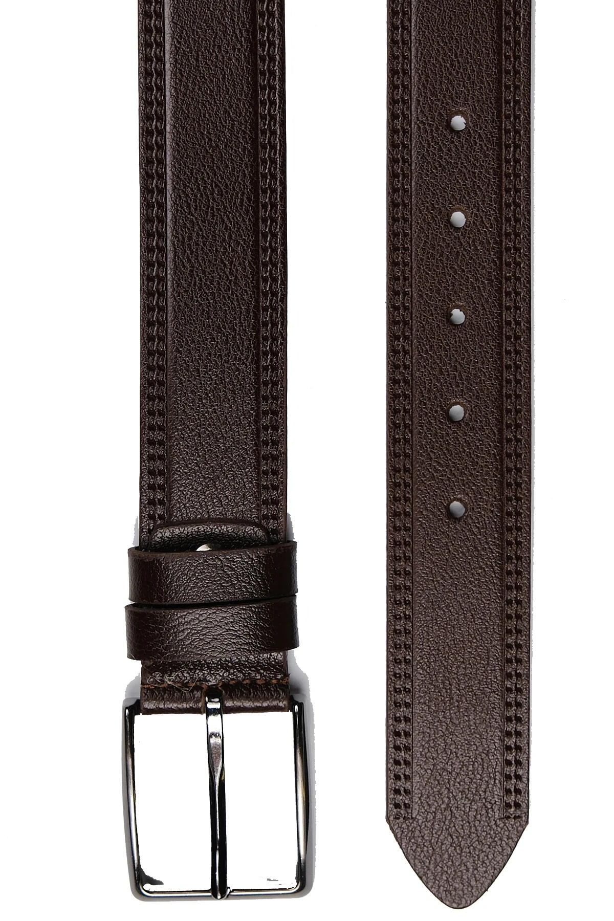 Hakiki Deri Özel Çift Dikişli 4 CM Klasik Erkek Kemer - 3 Adet