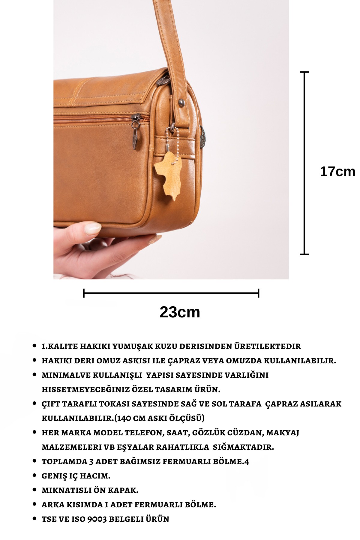 Kadın Taba Hakiki Deri Omuz Çantası