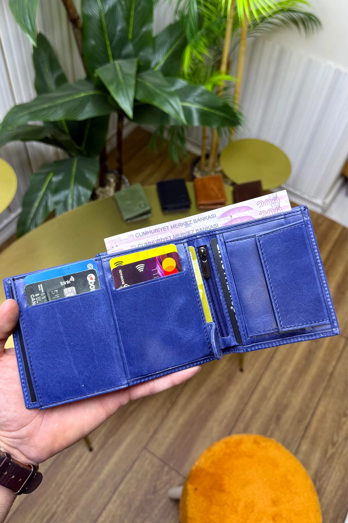 Florida Hakiki Deri Erkek Cüzdan ( UFAK VE KİBAR) - lacivert