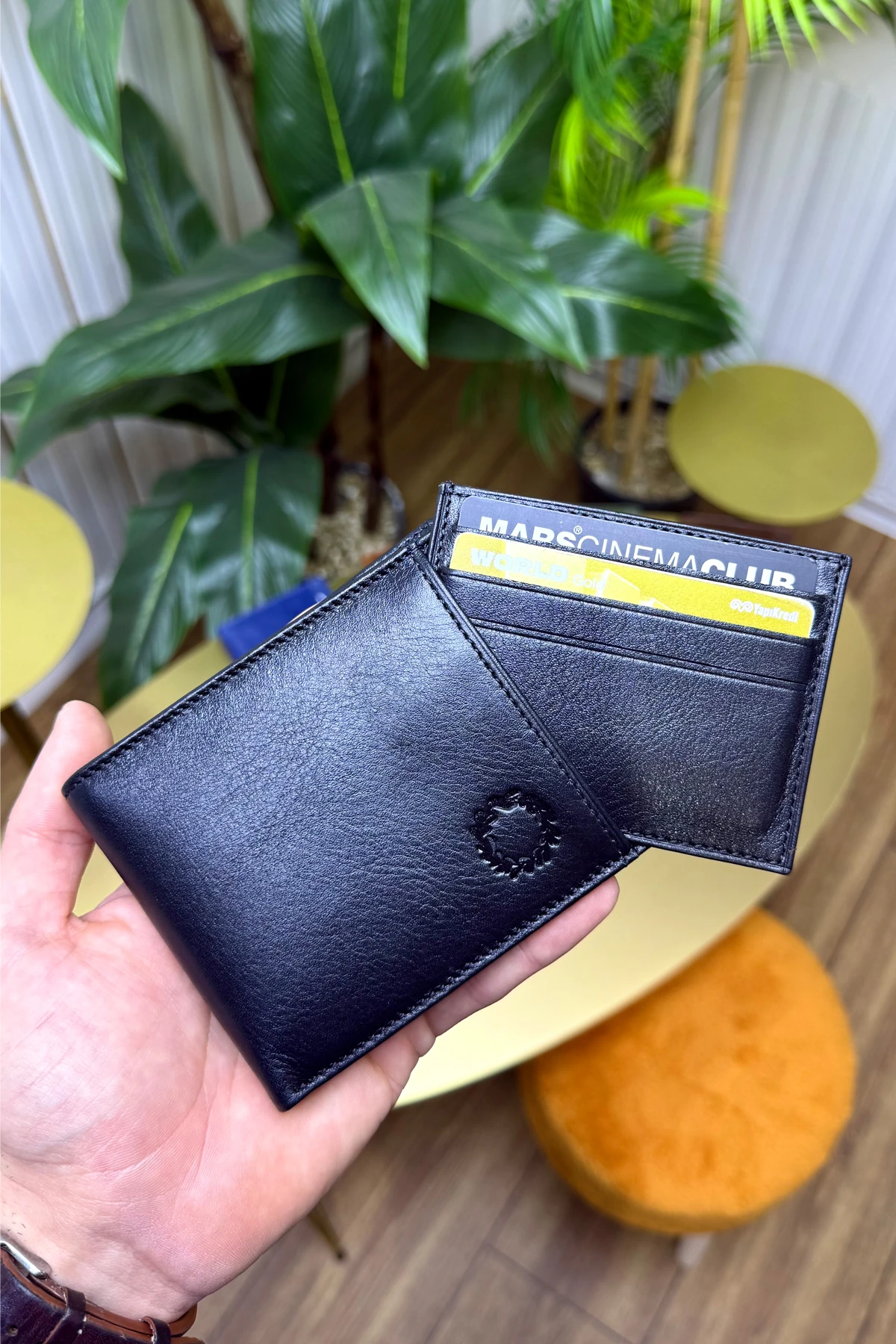 M.UTD Siyah Hakiki Deri Kartlık Hediyeli Cüzdan