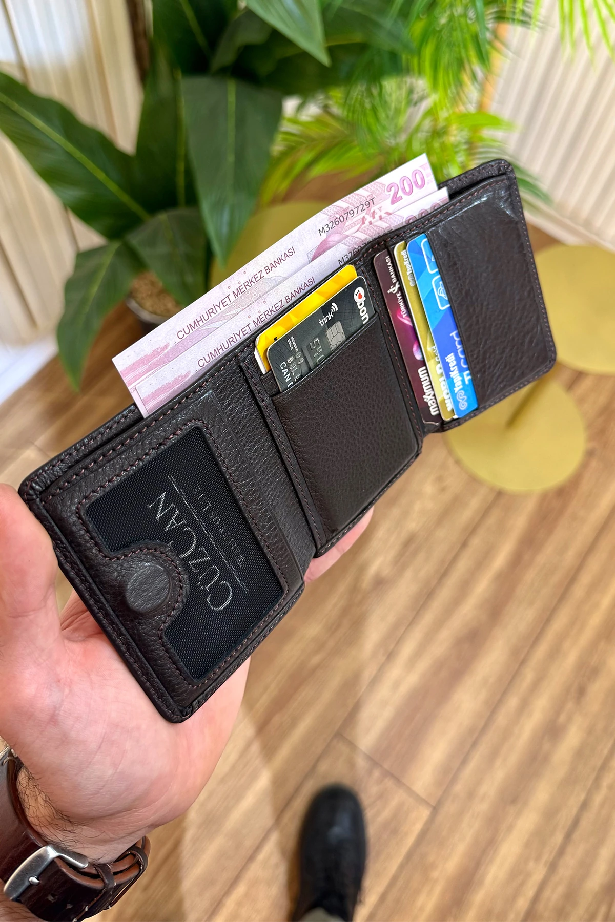 Roco Hakiki Deri Mıknatıslı Erkek Cüzdan Ufak ve Kullanışlı