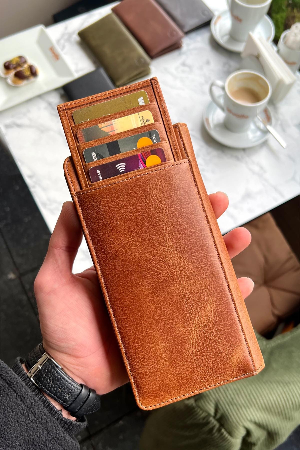 Piarde Taba Hakiki Deri Kartlık Hediyeli Telefon Cüzdanı