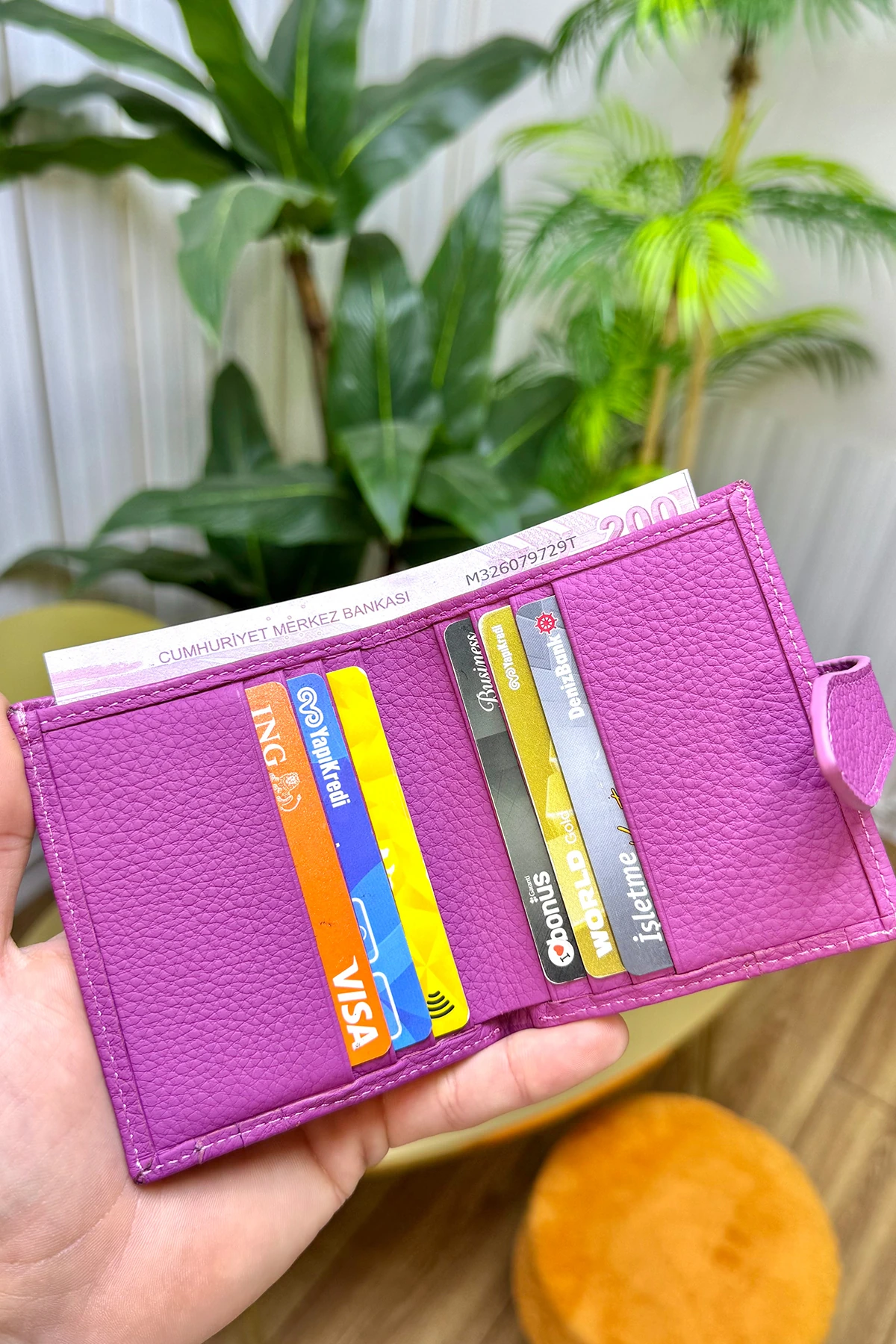 Flora Hakiki Deri Kadın Cüzdan Kibar Şık ve Kullanışlı