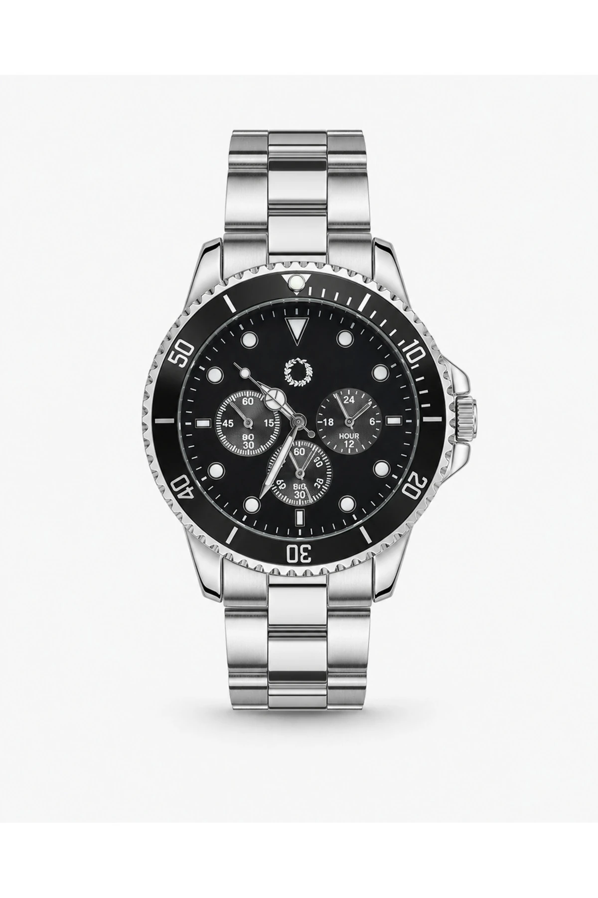 Nova Black 42 mm Siyah Kadran Çelik Kordon Kronograf Görünümlü Erkek Q