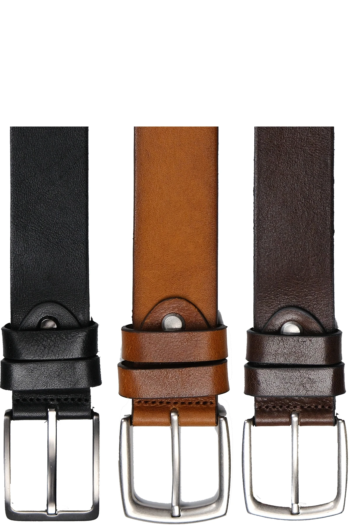 Hakiki Deri 4 CM Klasik Düz Erkek Kemer 3 Adet -KAHVERENGİ, SİYAH, TABA (KOT/KETEN)