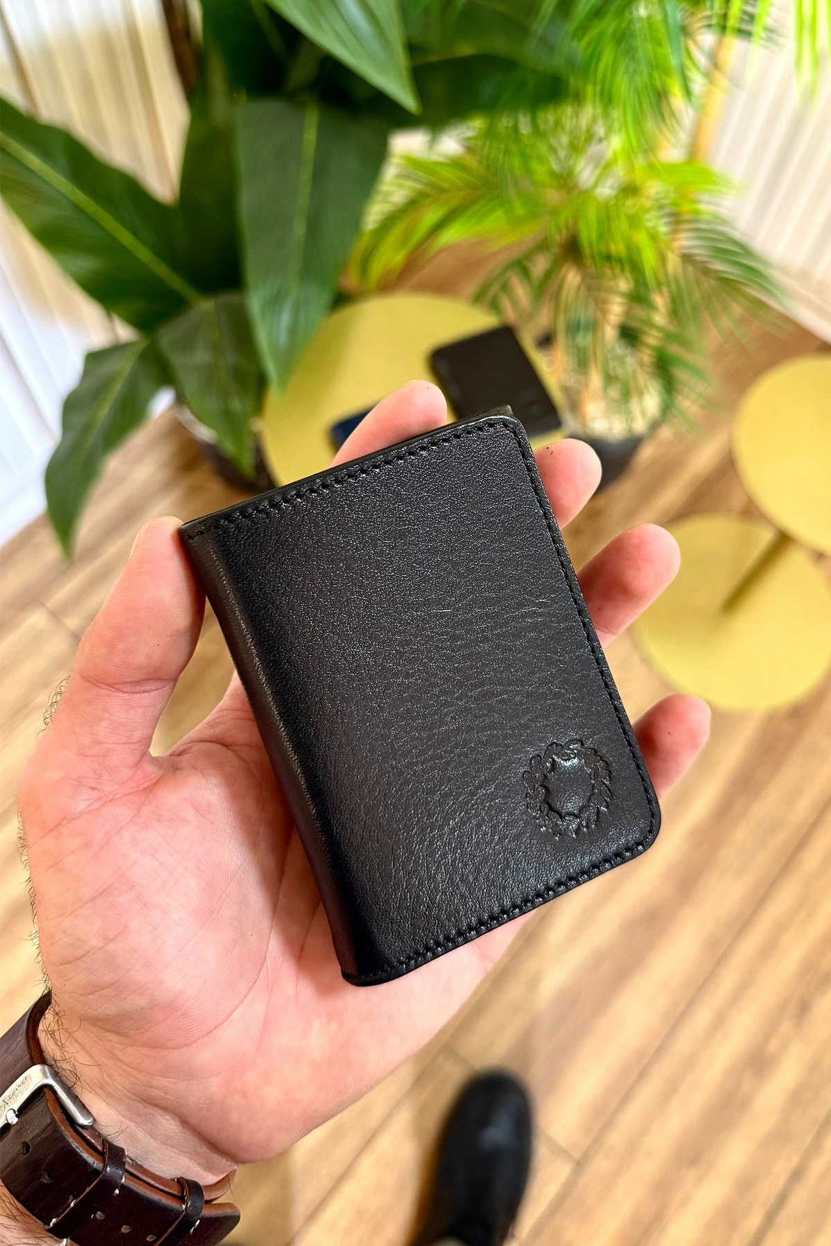 Roco Hakiki Deri Mıknatıslı Erkek Cüzdan Ufak ve Kullanışlı - siyah